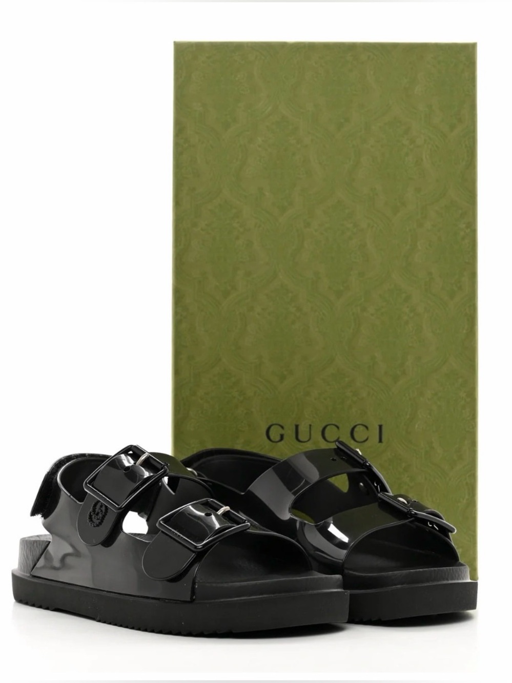 Black Gucci Isla Rubber Sandal